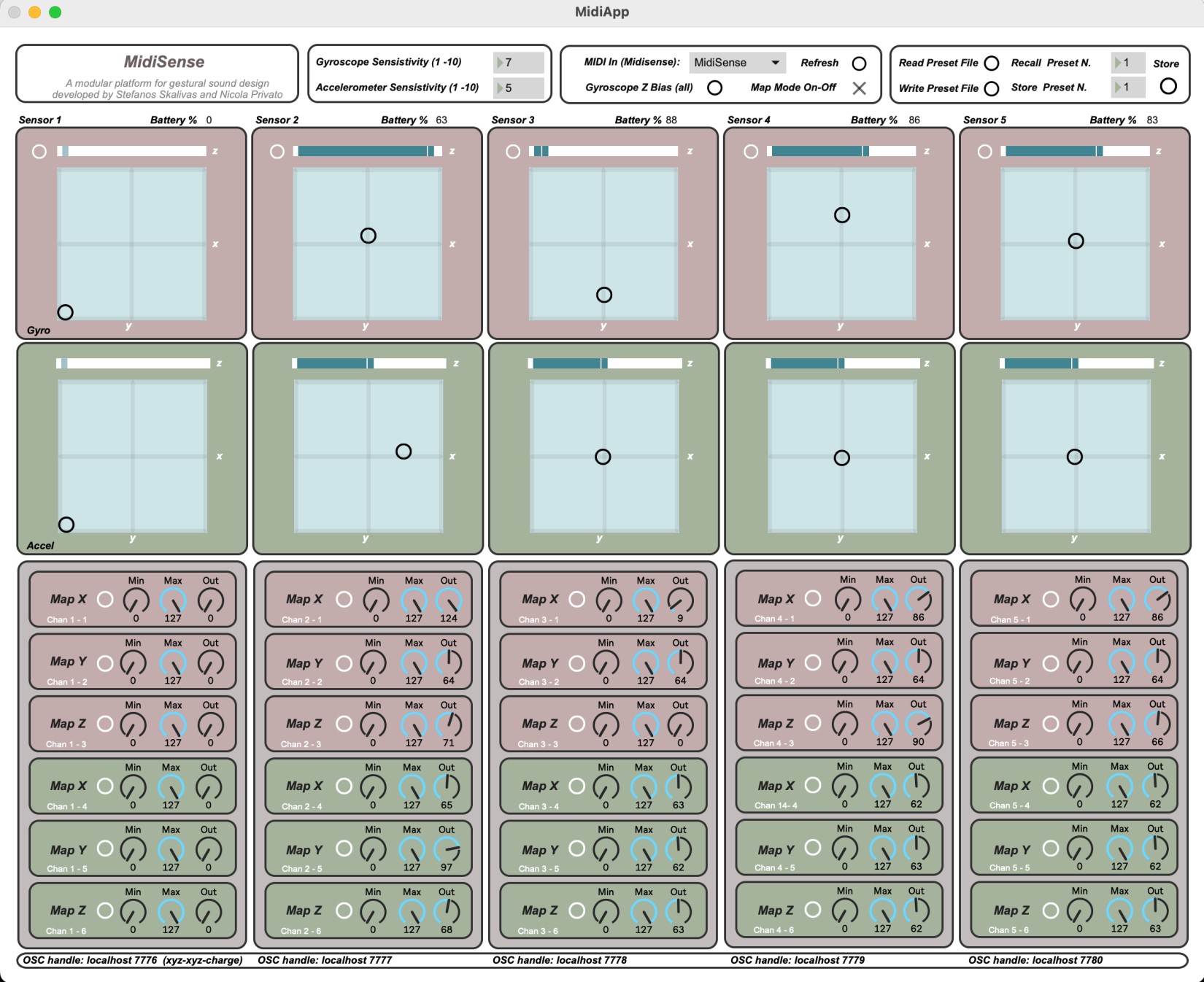 Optional MidiApp to visualize, scale, map MidiSense data