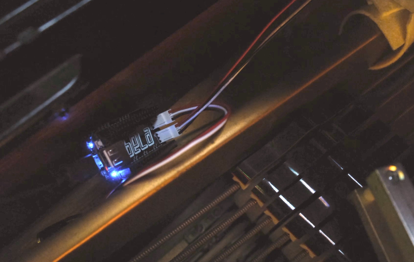 Bela running FluCoMa inside a Magnetic Resonator Piano.