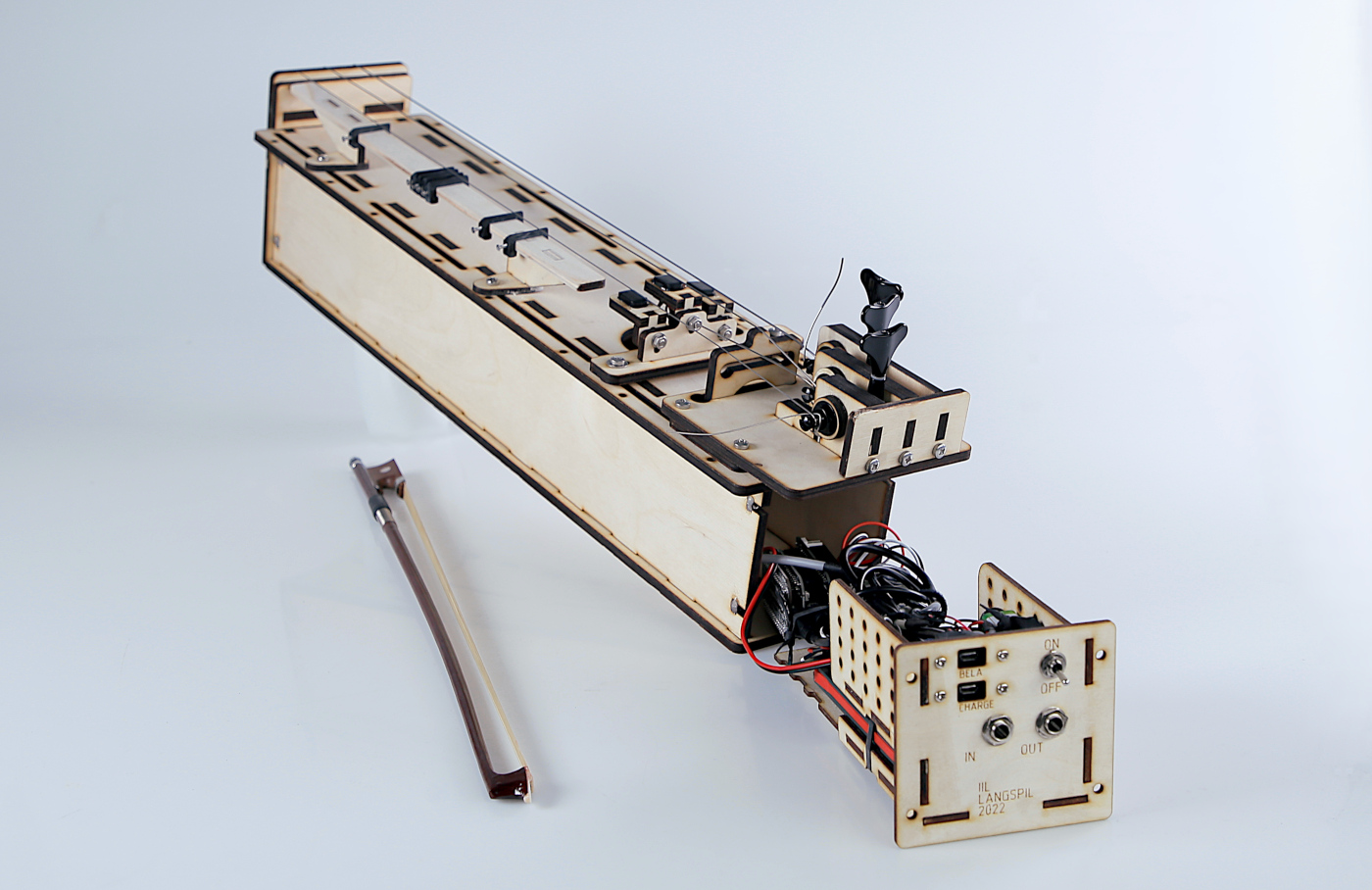 The proto-langspil digital musical instrument with Bela hardware platform inside.